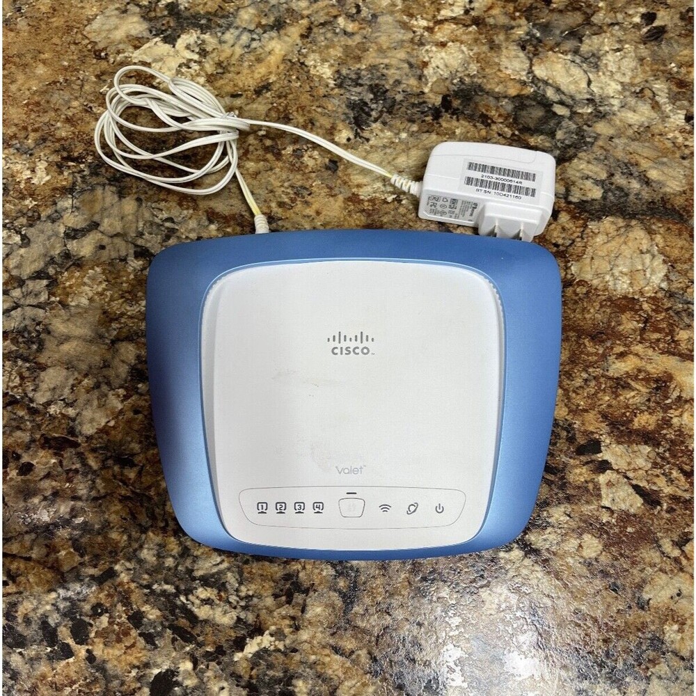 Cisco Valet M10 Wireless-N Router 4-Port 10/100 300 Mbps Easy Set Up WORKS